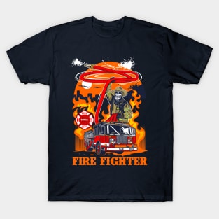 FIRE FIGHTER SKULL T-Shirt